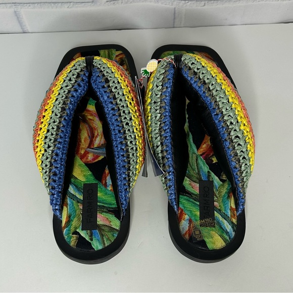 Farm Rio Black Banana Puffy Crochet Flip Flop size 7 - Picture 5 of 10